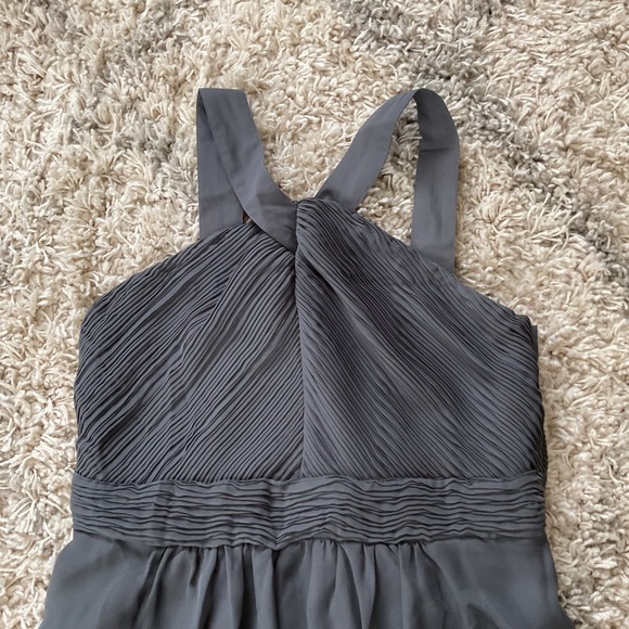 TEVOLIO Grey Halter Neck Pleated Midi Dress - Picture 3 of 11